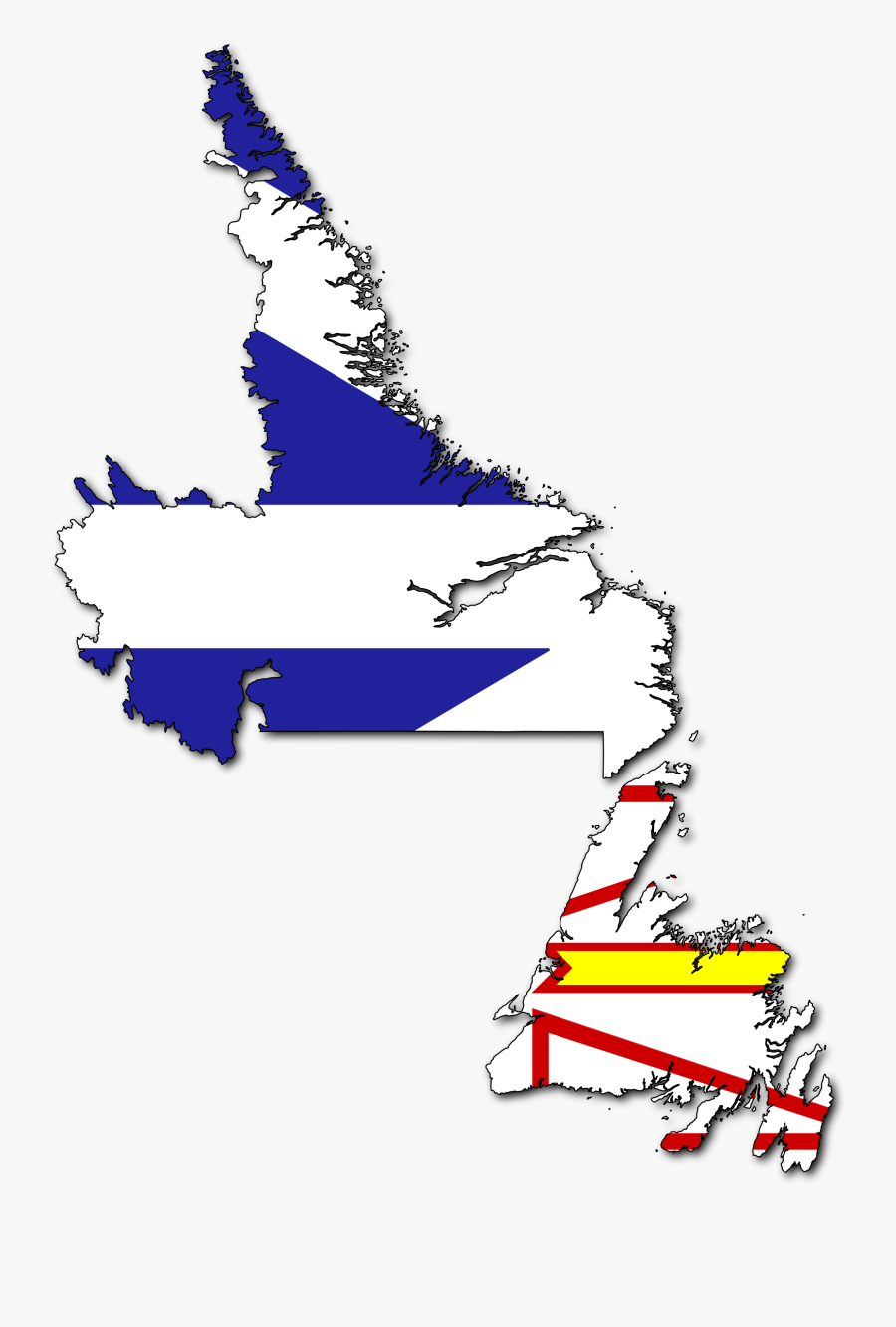 Newfoundland And Labrador Flag Map, Transparent Clipart