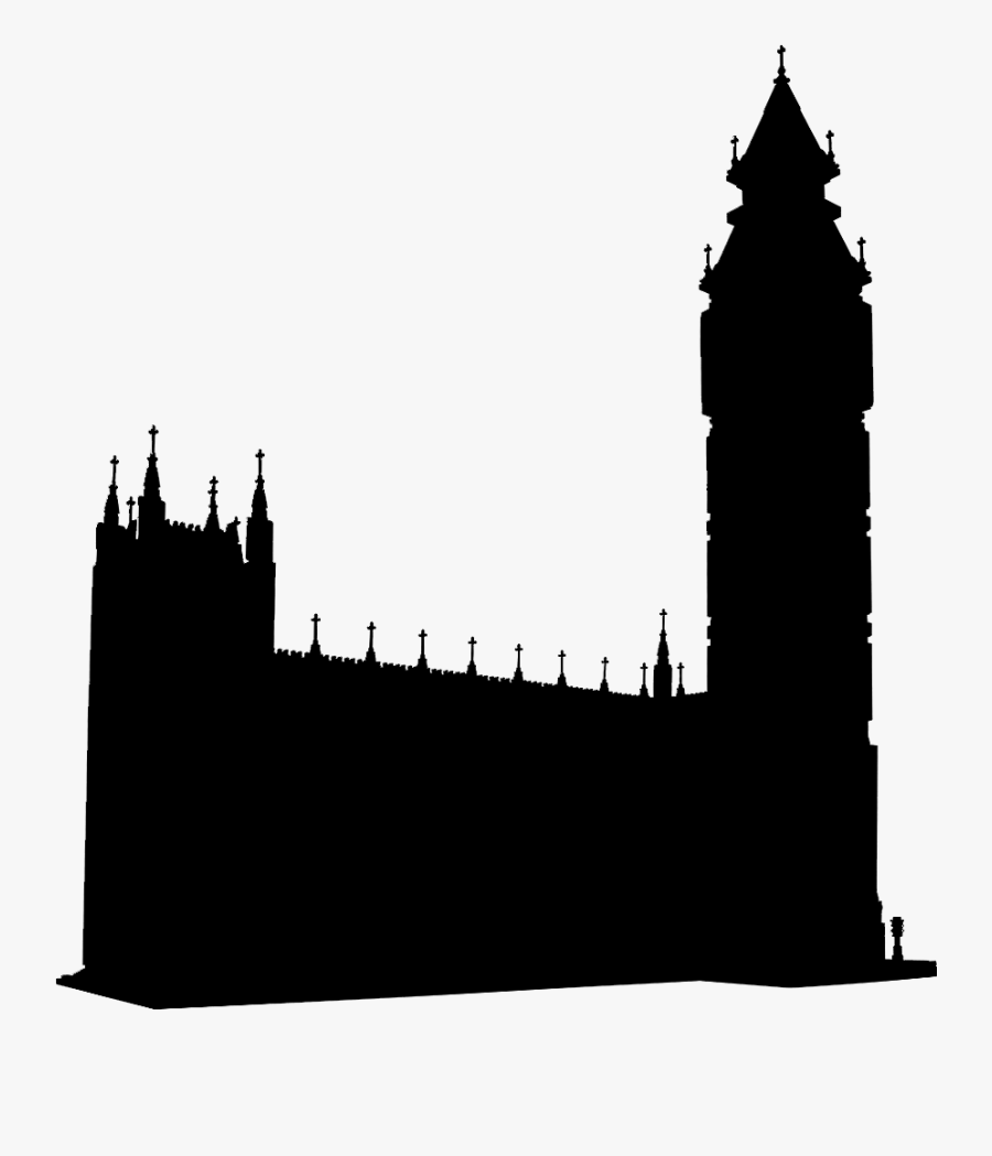 Big Ben Silhouette - Castle, Transparent Clipart