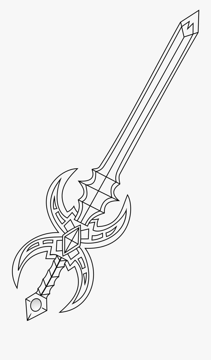 Clipart - Cool Sword Coloring Pages, Transparent Clipart