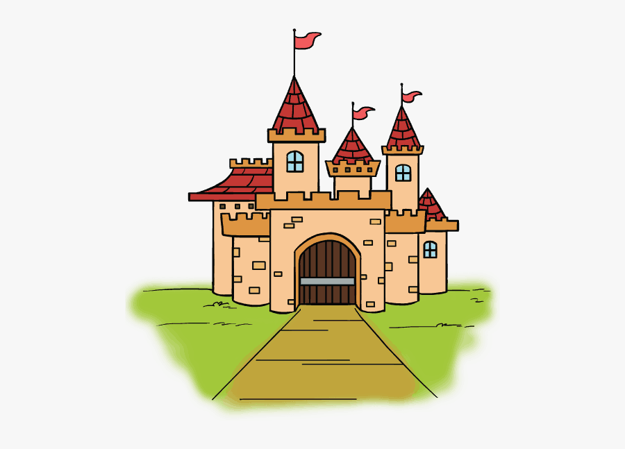 How To Draw Cartoon Castle - Transparent Castle, Transparent Clipart
