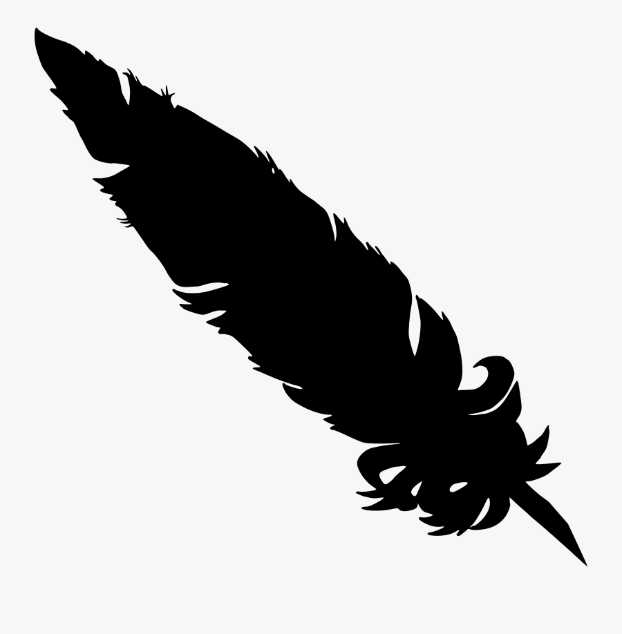 Feather Vector Image - Black Feather Transparent Background, Transparent Clipart