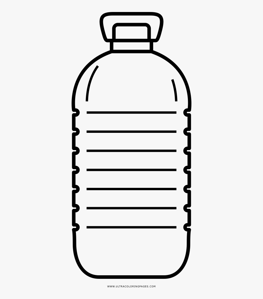 Plastic Bottles Clipart Colouring Page - Water Bottle Colouring Pages, Transparent Clipart