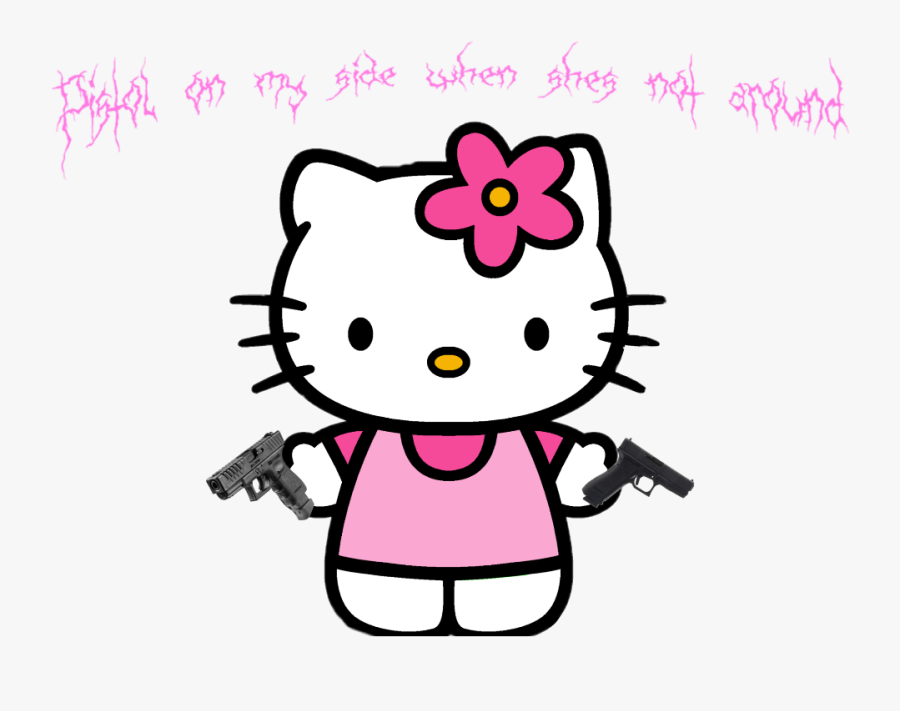 Lyrics Handgun Pistols Nsw Edit Hellokitty Guns Whatsmi - Hello Kitty, Transparent Clipart