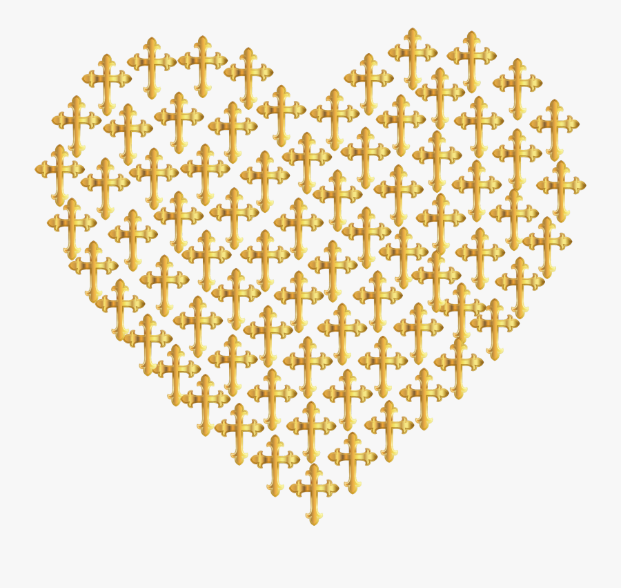 Clipart - Transparent Background Gold Heart Symbol, Transparent Clipart
