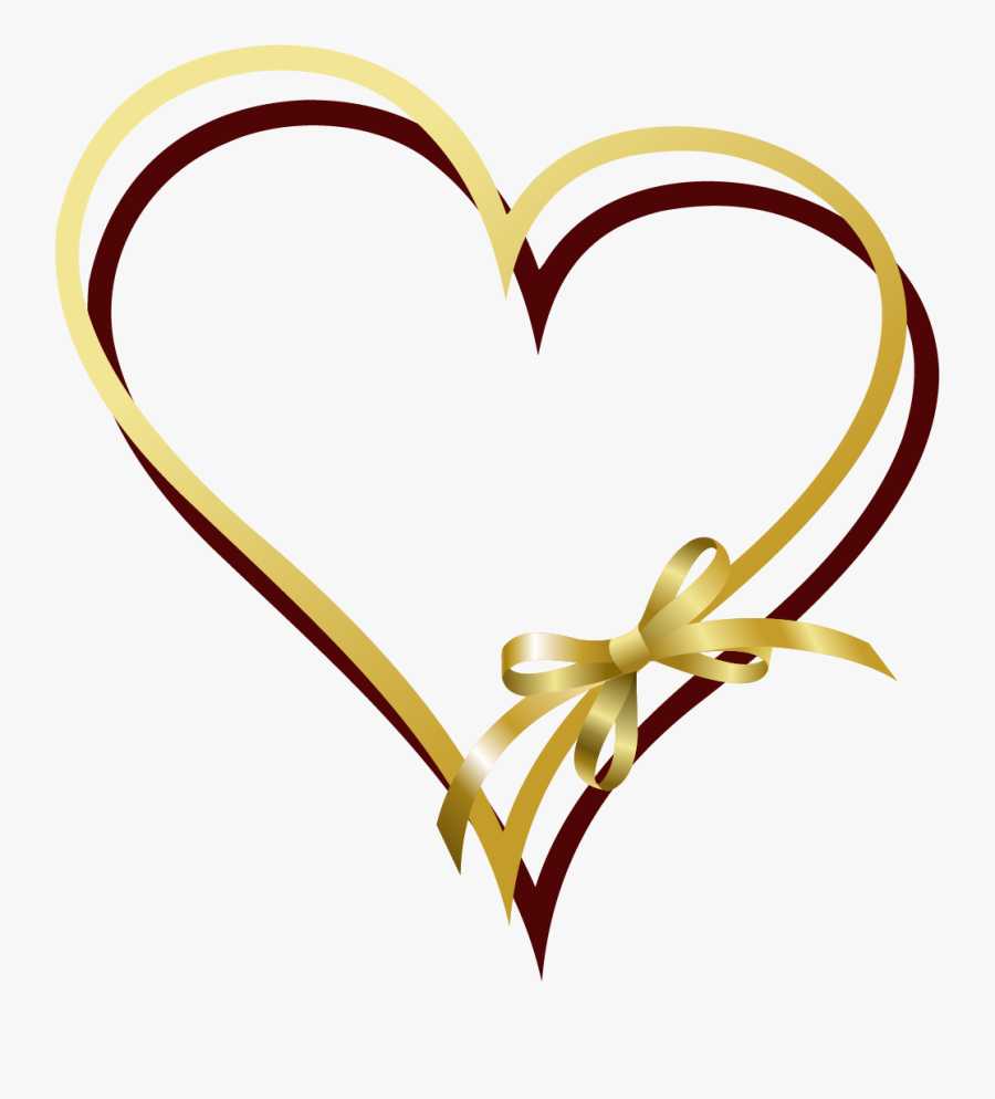 Ribbon Gold Clip Art Gold Love Heart Png Free Transparent Clipart 