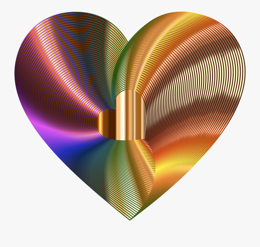 Golden Heart Of The - Rainbow Golden Png, Transparent Clipart