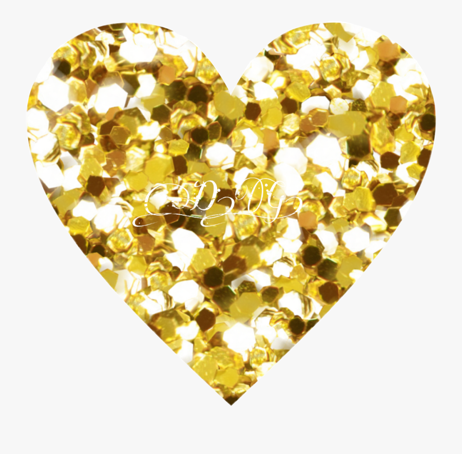Transparent Gold Glitter Heart Clipart - Heart Gold Glitter Png, Transparent Clipart