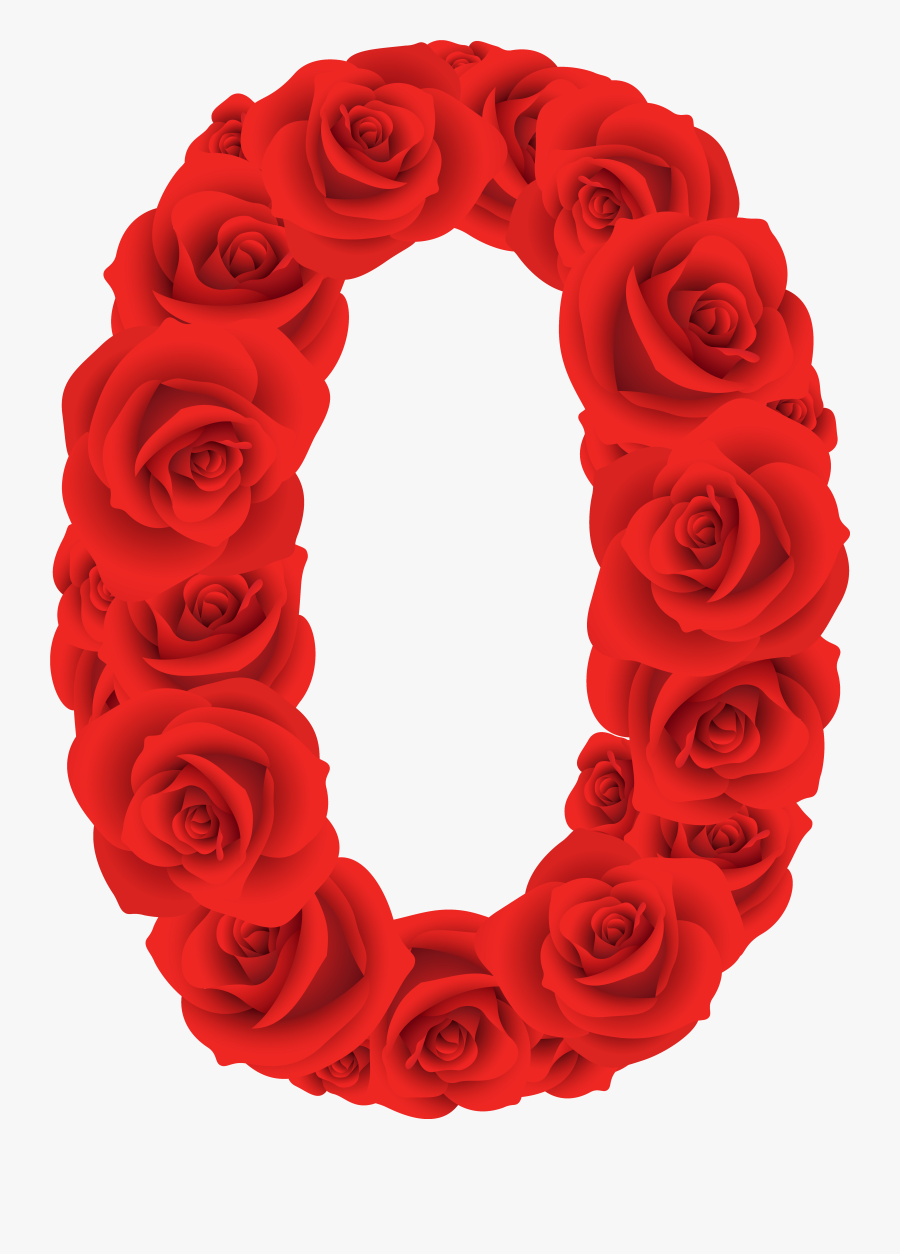 Number Zero Clip Art - Number 0 In Roses, Transparent Clipart