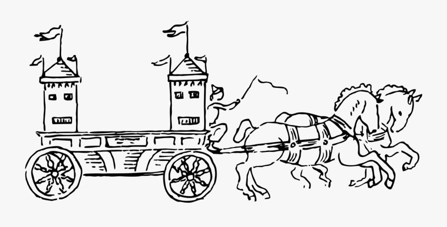 Transparent Cinderella Carriage Black And White Clipart - Drawing Image Of Rath, Transparent Clipart