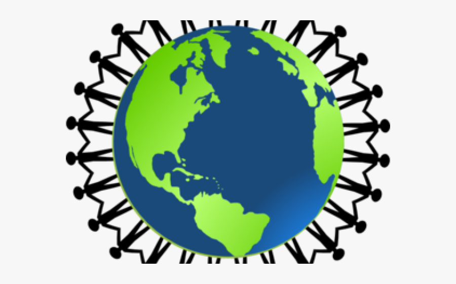 Globe Cliparts - People Holding Hands On Earth, Transparent Clipart