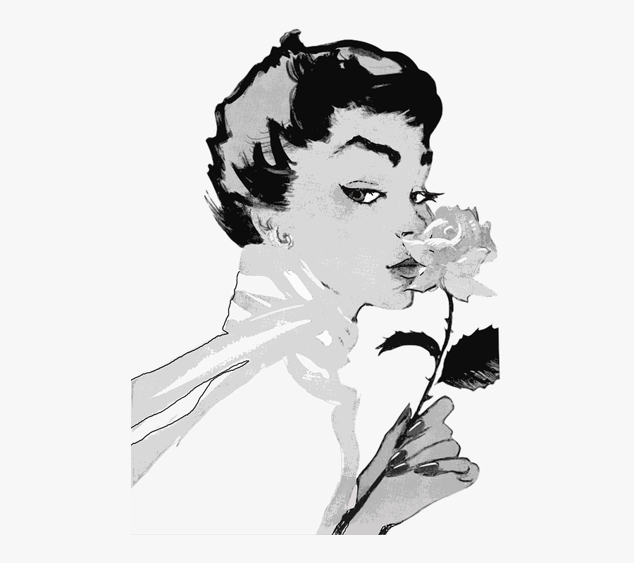 Vintage Drawing Of A Lady, Transparent Clipart