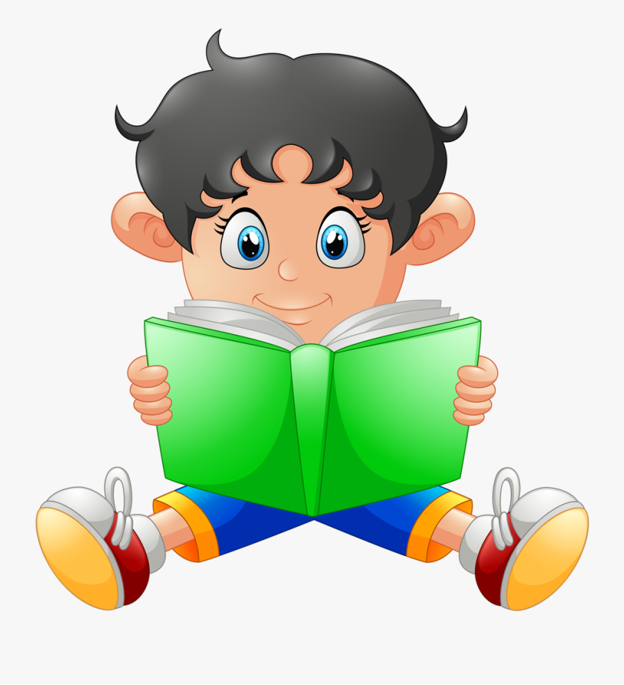 Bb B A Cb Orig Png - Boy Book Reading Png Cartoon, Transparent Clipart