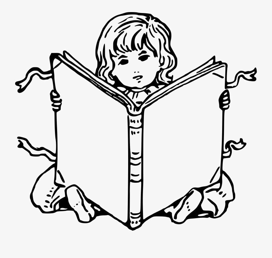 Child With Book 2 Graphic Freeuse Stock - Girl Reading A Book Cartoon
