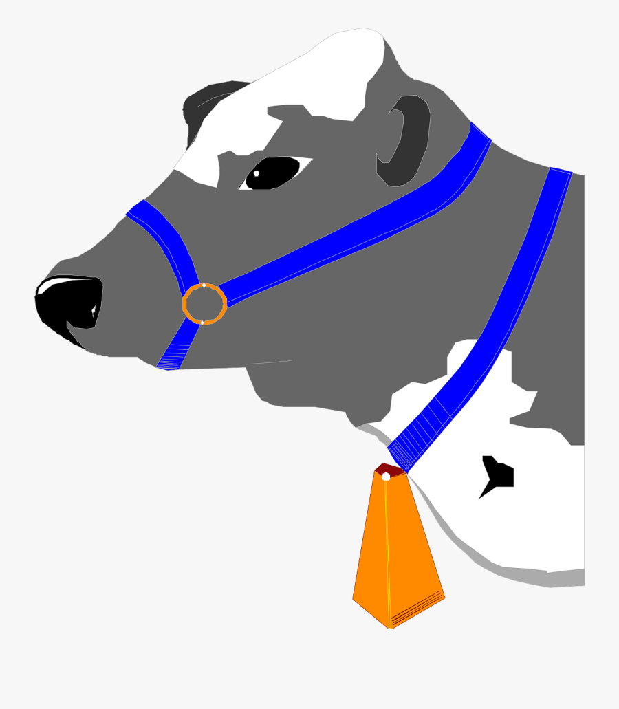 Cow Bell Head Collar Blue Animal Cattle - Collar De La Vaca, Transparent Clipart