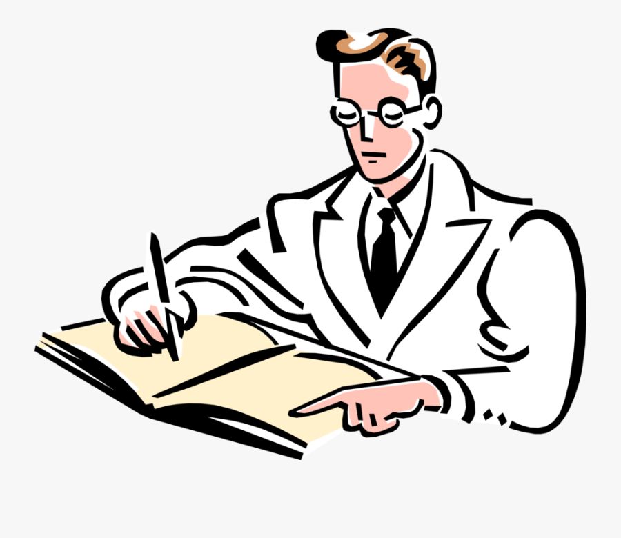 Vector Illustration Of 1950"s Vintage Style Health - Researcher Clipart, Transparent Clipart