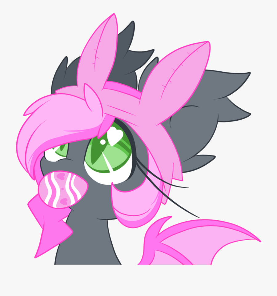 Lorehoshiko, Bat Pony, Bunny Ears, Cute, Heart Eyes, - Cartoon, Transparent Clipart