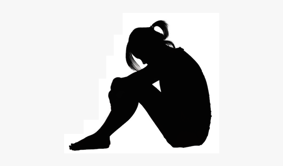 Sad Woman Silhouette Png, Transparent Clipart