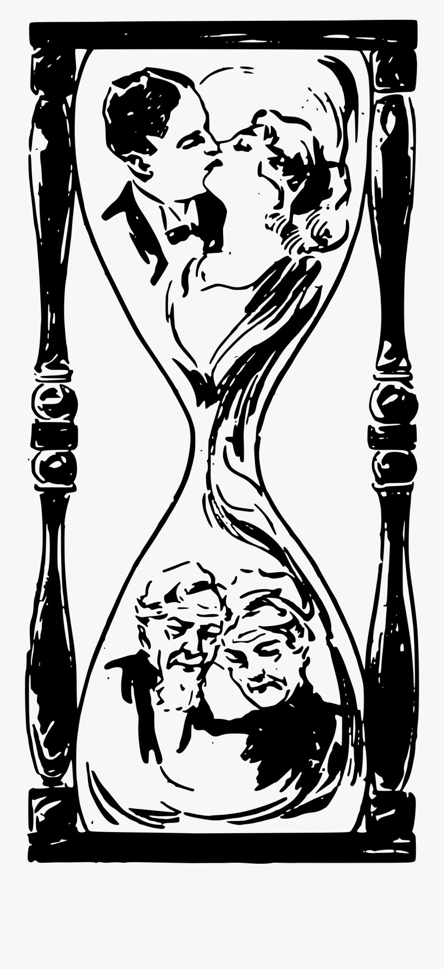 Clip Art Freeuse Library Couple Big Image Png - Couple In An Hourglass, Transparent Clipart