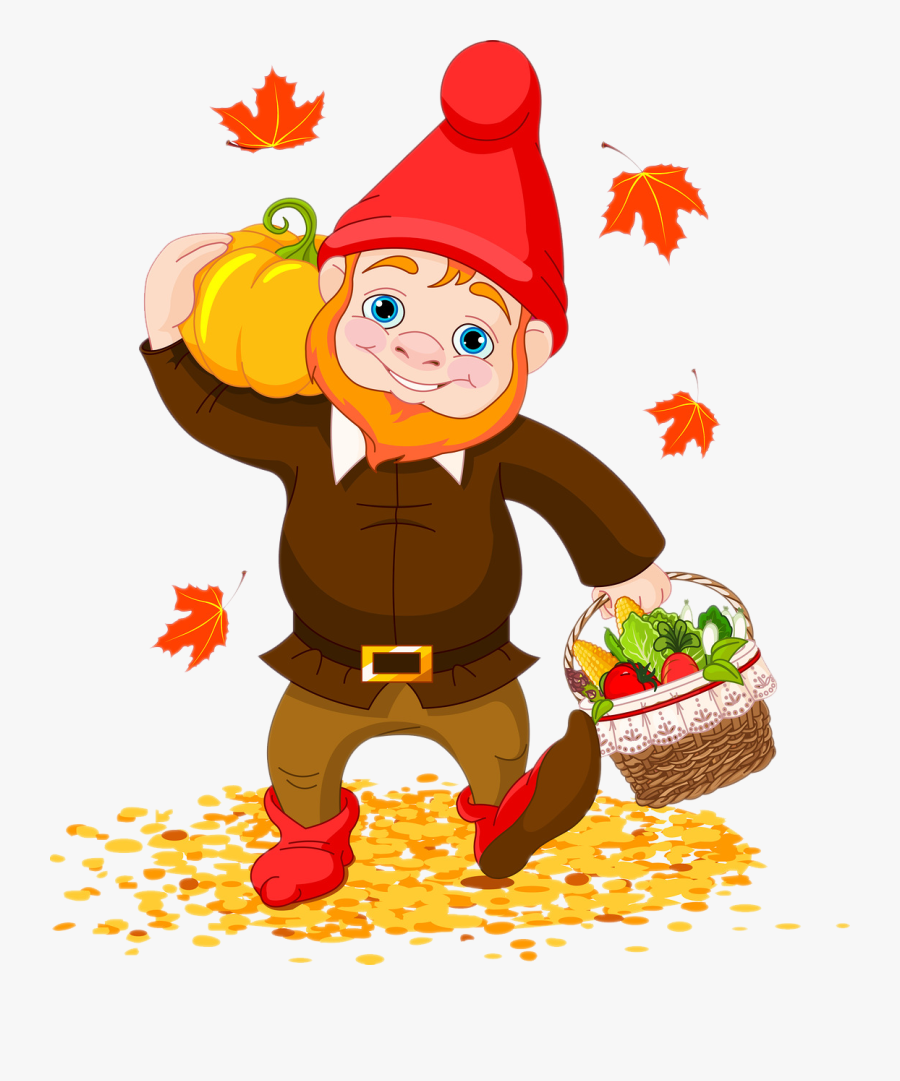 Garden Gnome Clip Art - Thanksgiving Gnome, Transparent Clipart