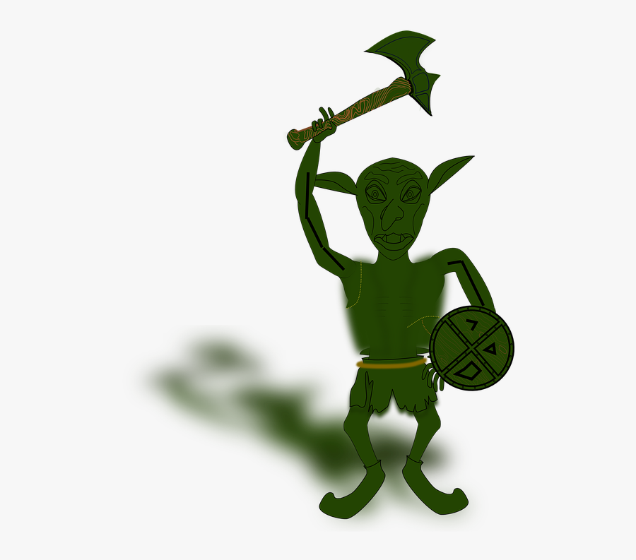 Goblin Gnome Dwarf Green Fight Mean Battle Ax - Cartoon Goblin Warrior , Fr...