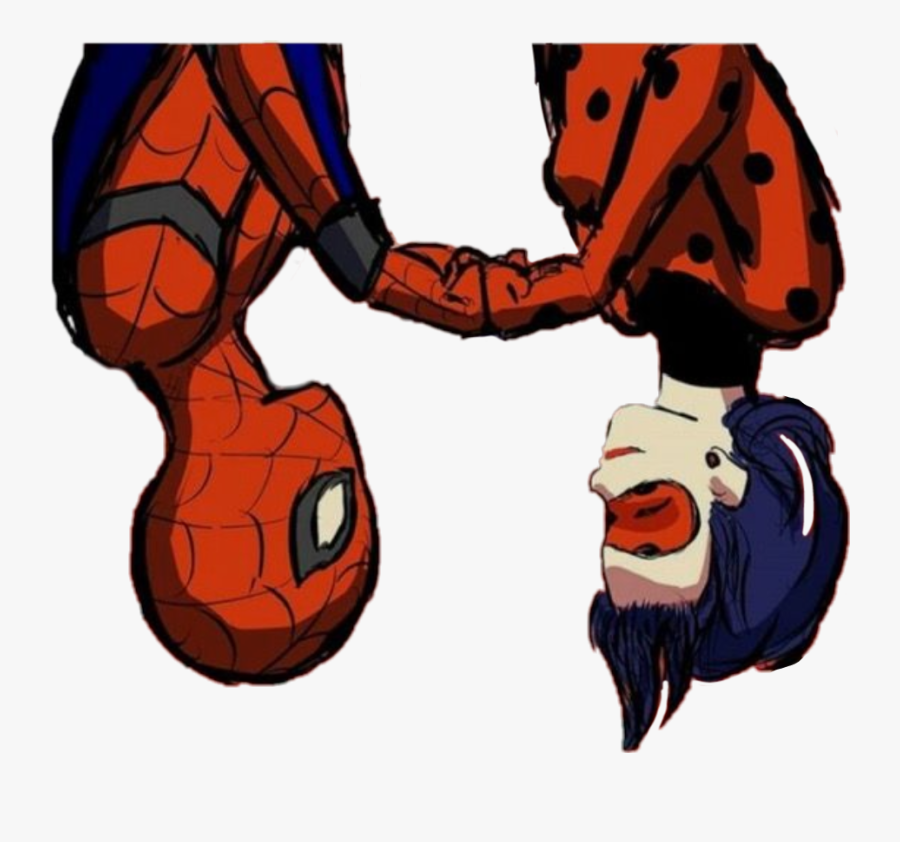 #spider-man #miraculous #fistbump #ladybug #miraculousladybug - Spider Man And Ladybug, Transparent Clipart