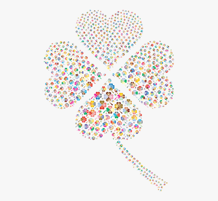 4 Leaf Clover With Heart, Transparent Clipart