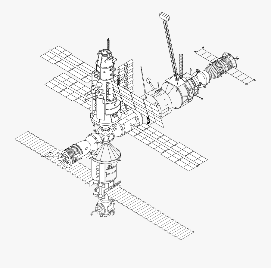 Sketch Of A Space Station - International Space Station Drawing, Transparent Clipart