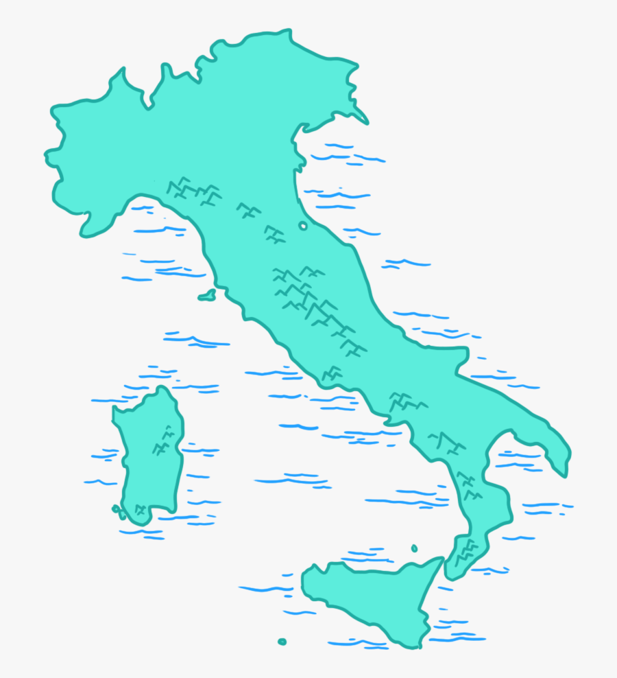 Italo Route Map, Transparent Clipart