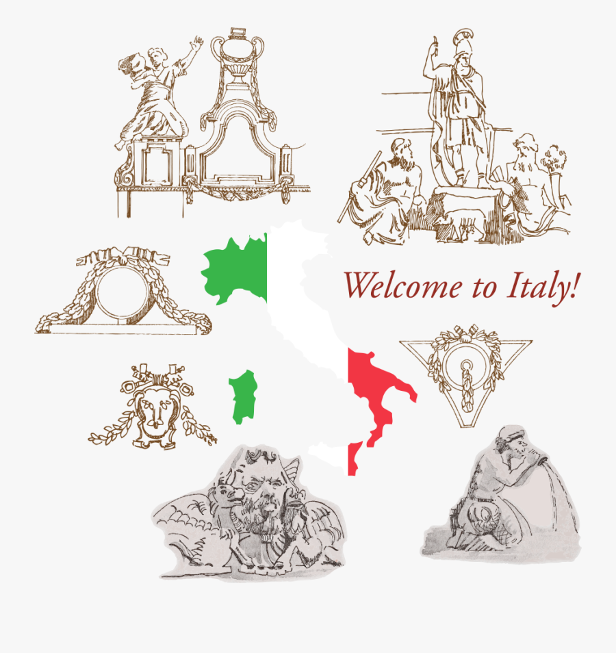 Welcome To Italy Png Image - Map Of Italy, Transparent Clipart