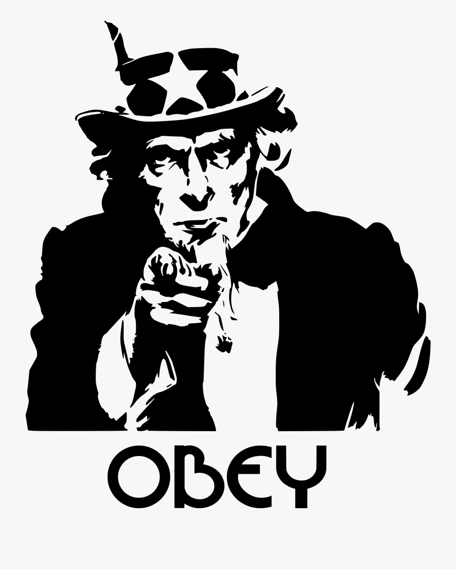 Uncle Sam Obey T-shirt - Uncle Sam Black And White Png, Transparent Clipart