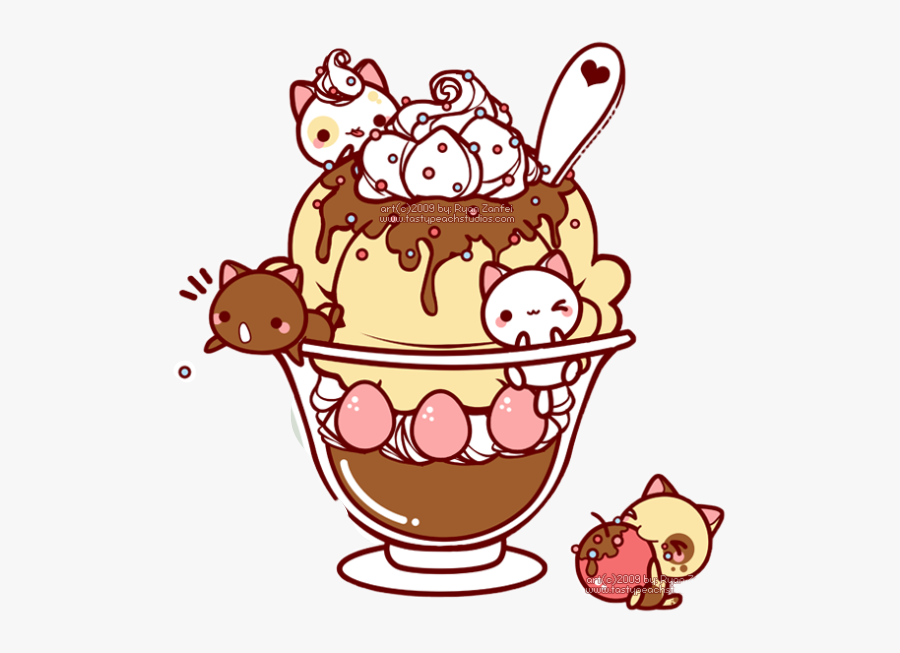 #cats In A #sundae #yumm #freetoedit - Kawaii Sweets, Transparent Clipart