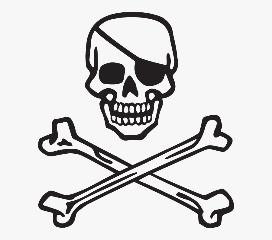Skull And Crossbones With Eye Patch, Transparent Clipart