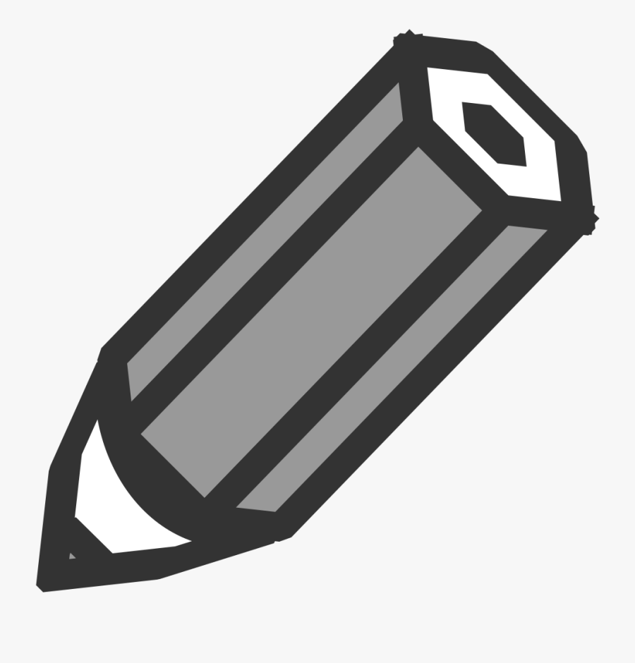 Pencil Icon - Grayscale Icon, Transparent Clipart