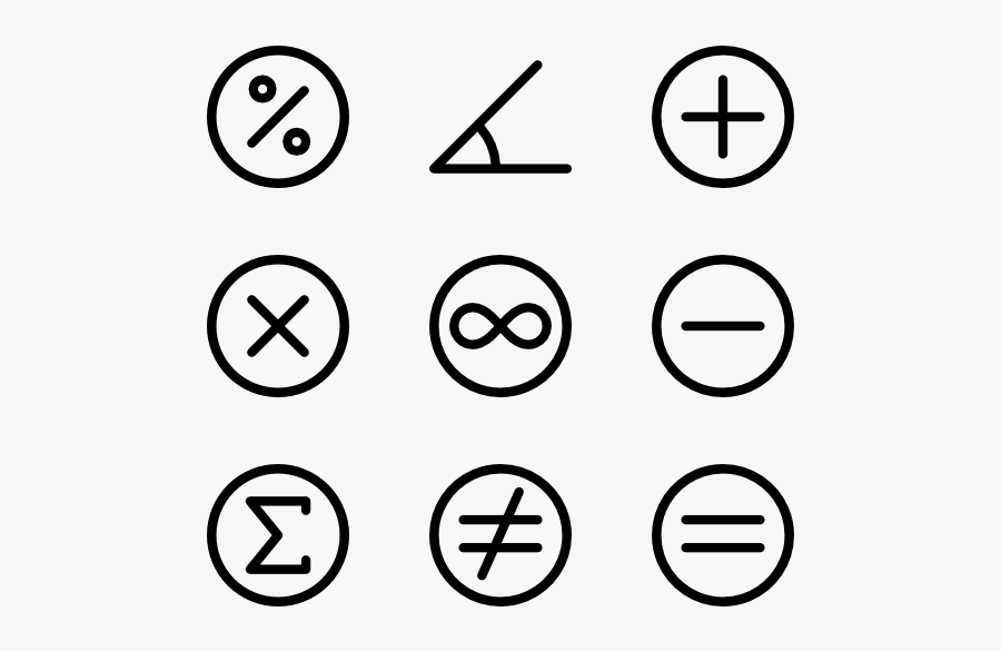 Символы в математике. Математические знаки в кружочках. Иконки математических символов. Контурные математические знаки. Математические знаки вектор.