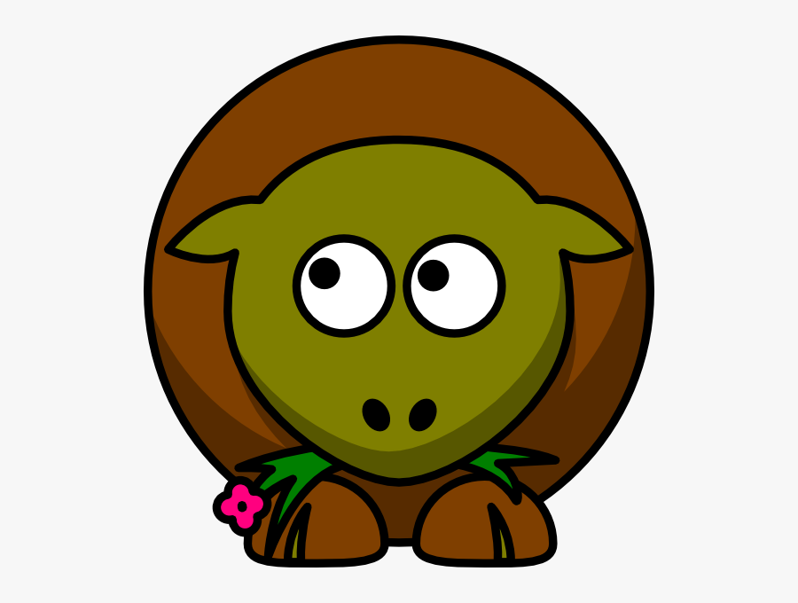 Sheep Olive Green And Brown Two Toned Looking Up To - Brown Sheep Clipart, Transparent Clipart