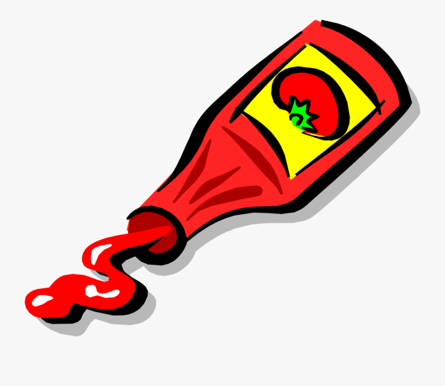 Vector Illustration Of Ketchup Bottle Condiment Of - Ketchup Clipart