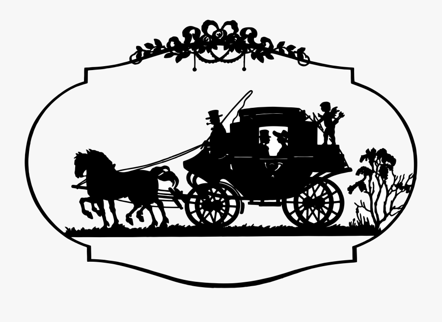 Vintage Horse And Carriage Silhouette - Horse Drawn Carriage Clipart, Transparent Clipart