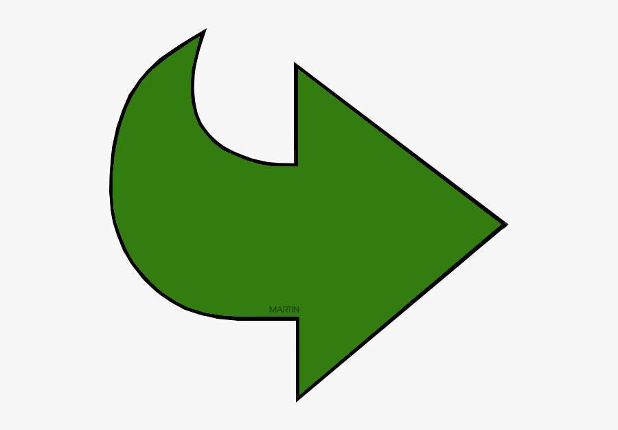 Green Arrow - Crescent, Transparent Clipart