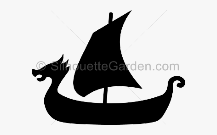 Viking Ships Black And White, Transparent Clipart