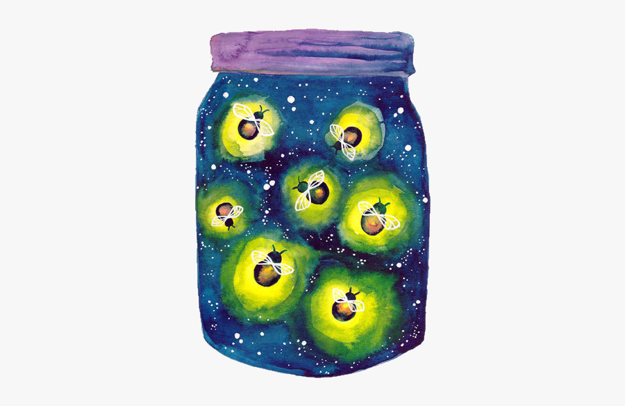 Fireflies In A Jar Drawing, Transparent Clipart