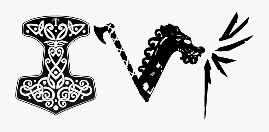 Thors Hammer Symbol Tattoo, Transparent Clipart