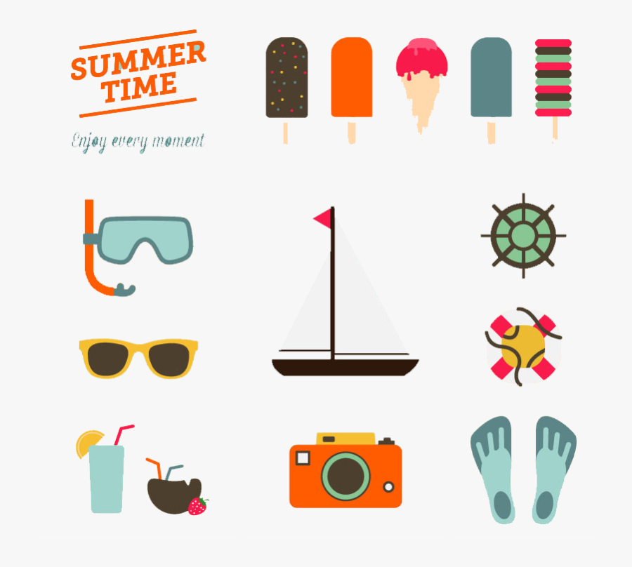 Summer Material Flat Wedding Vacation Element Vector - Vector Graphics, Transparent Clipart