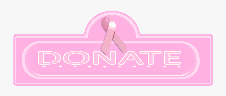 Donate, Pink, Ribbon, Sign, Symbol, Header, Revenue - Graphic Design, Transparent Clipart