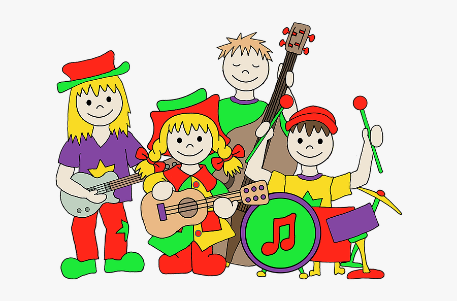 Family Band Cartoon, Transparent Clipart