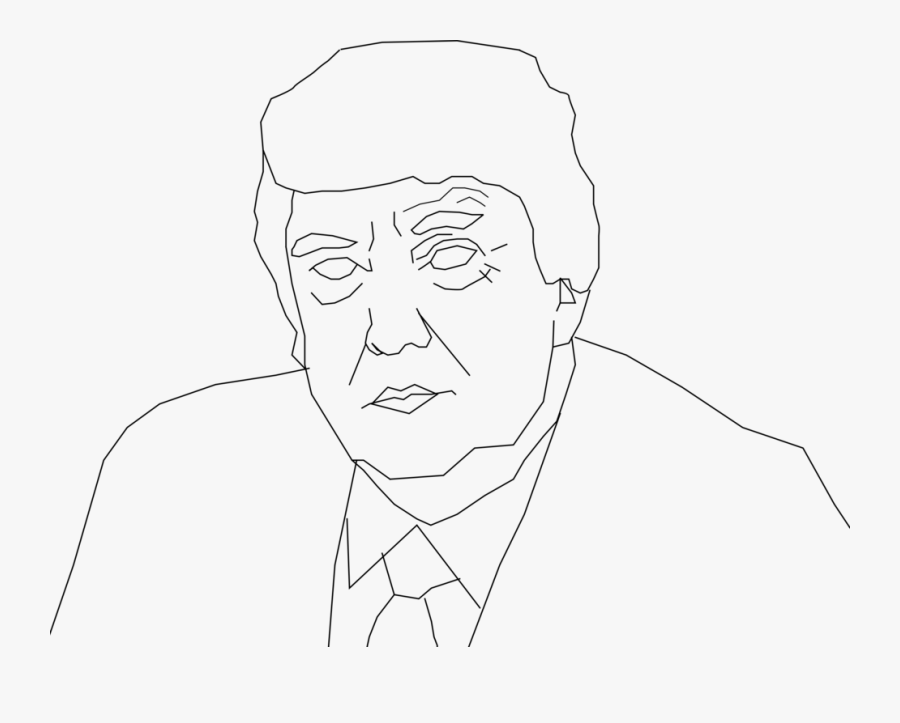 Emotion,art,monochrome Photography - Drawing Trump Outline, Transparent Clipart