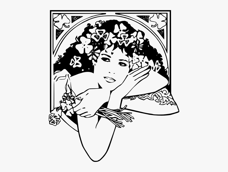 Free Vector St Patricks Girl Clip Art - Dia De La Mujer Blanco Y Negro, Transparent Clipart