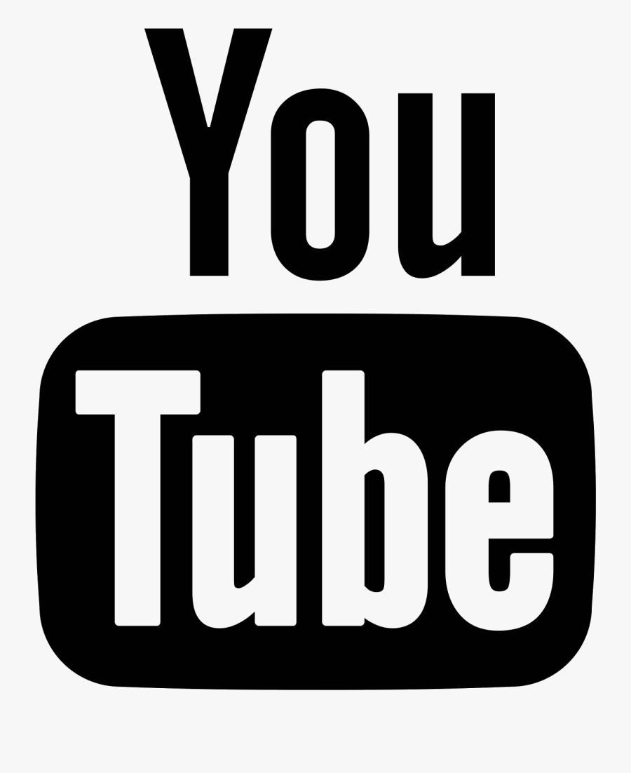 Youtube Logo White Png Clipart Free Download - Youtube Icon Black And White Png, Transparent Clipart