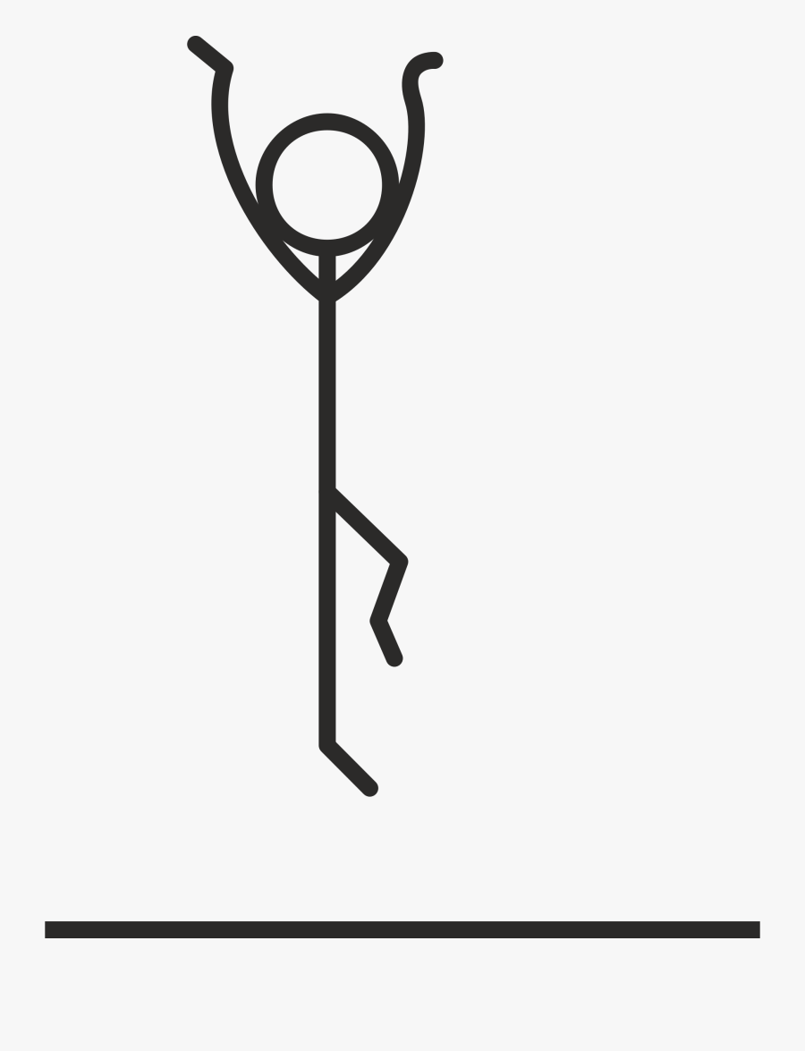 Stick Figure Jumping, Transparent Clipart