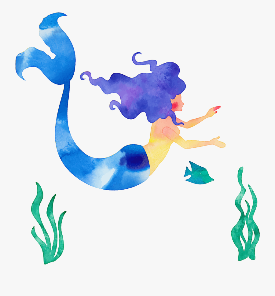 The Little Mermaid Cartoon Illustration - Transparent Mermaid Cartoon, Transparent Clipart