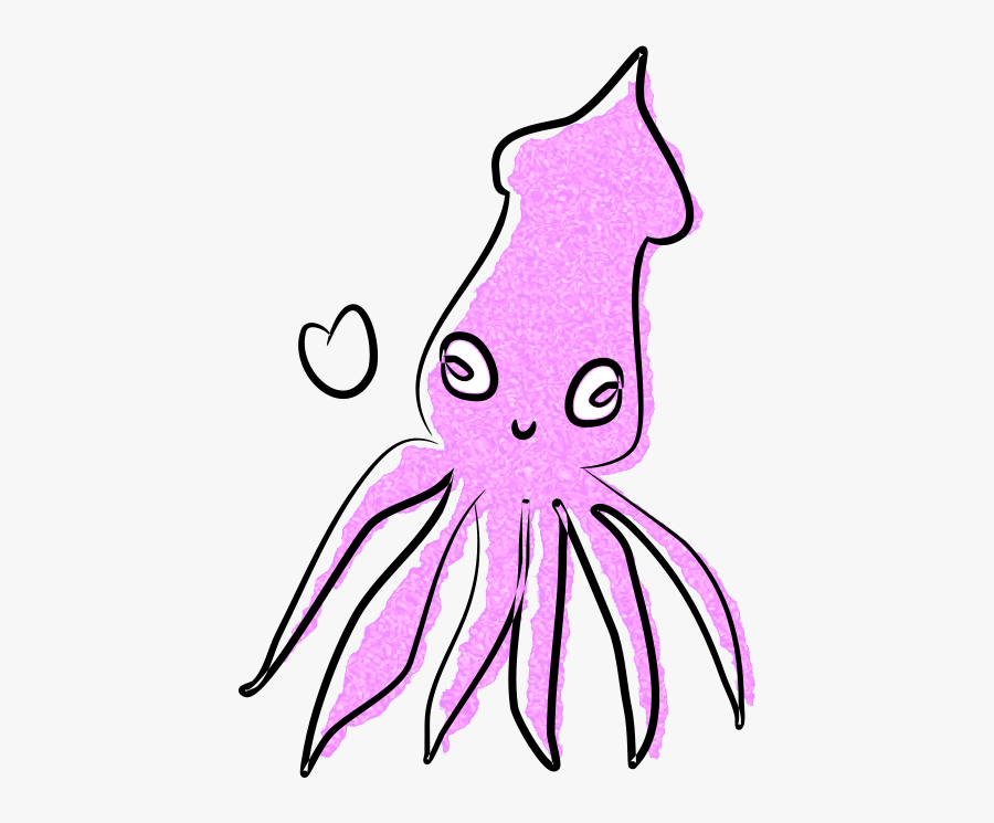 Loving Squid - Gambar Cumi Cumi Animasi, Transparent Clipart